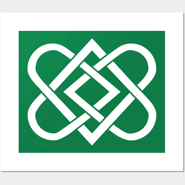 Celtic Knot Heart - St Patricks - White Wall Art by skauff